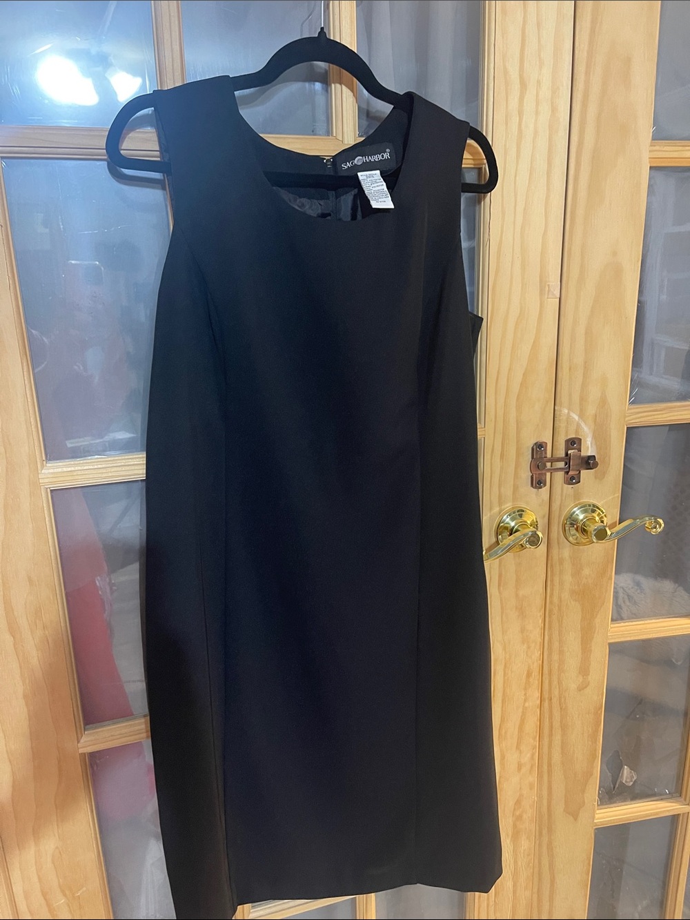 119. Classic Sag Harbor Black, Sleeveless, Lined Mini Dress.